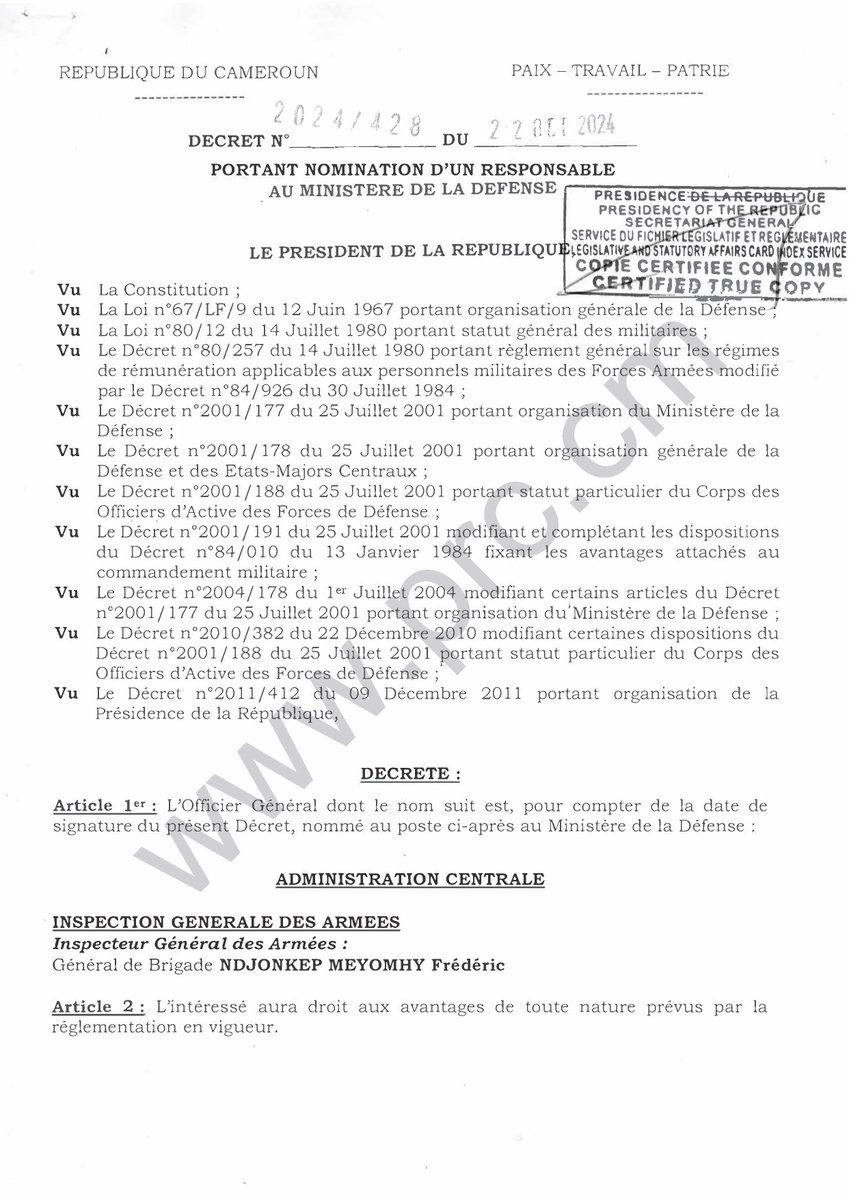 President Paul BIYA tweet media