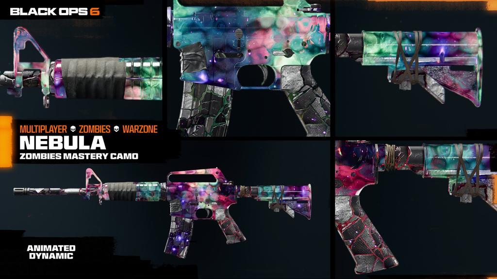 Leaks_Infoesp's tweet photo. Que opináis del camuflaje de maestría animado para Zombies "Nebula"? del nuevo COD? 

Yo no sabría decir si me gusta o no por ahora...

#Callofduty #BO6 #BlackOps6 https://t.co/kbvQFDxRJo
