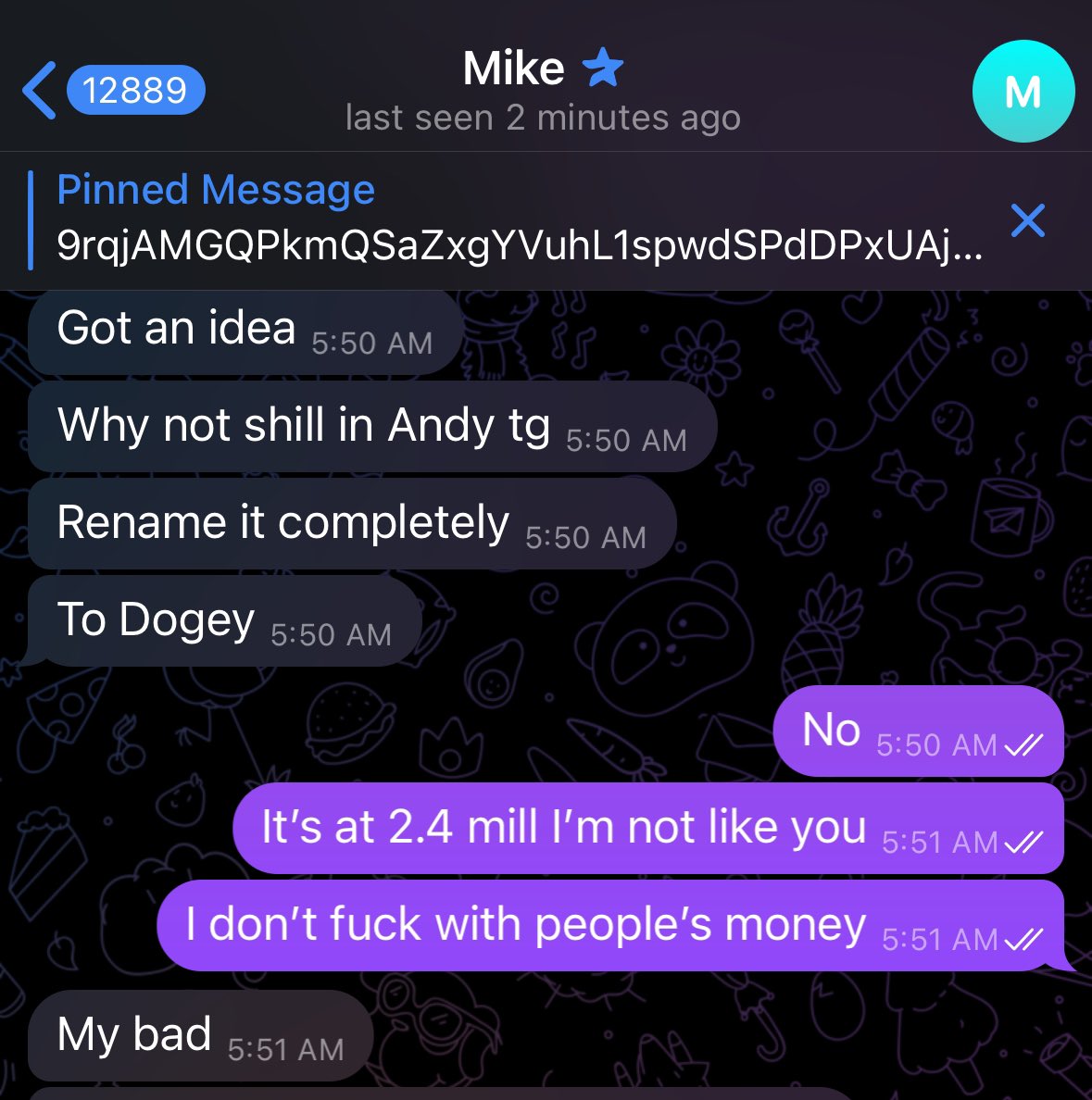 PyroTokenErc's tweet image. Here is Wallstreet Aka Keith Calls Aka Maverick who has to change his X name every week cause he scams so much! Beware if this handle. He launched 3 Trump coins in the same TG last week! And rugged theml 😂