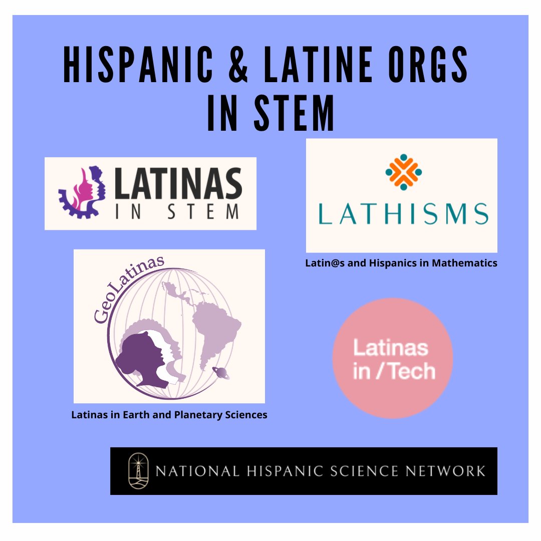 LatinasinSTEM's tweet image. We continue celebrating Hispanic Heritage Month w/ amazing Hispanic/Latine #STEM organizations !
Did we miss any orgs? Please let us know in the comments!
#HispanicHeritageMonth2024 #LatinesinSTEM #LatinasinSTEM #HispanicinSTEM #DiversityinSTEM #ally