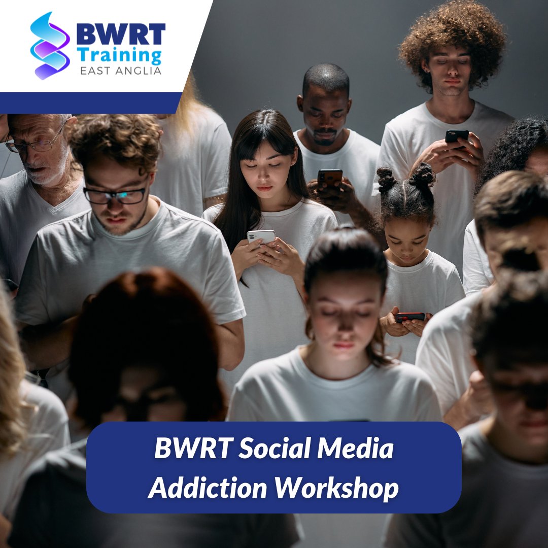 bwrttraining's tweet photo. BWRT offer a dedicated social media addiction workshop 🌐💪  Learn to tackle the complexities of social media addiction and equip yourself with effective tools.  Book now: https://t.co/ftaB7NFBEi #BWRT #MentalHealth https://t.co/DPh6Db6piH