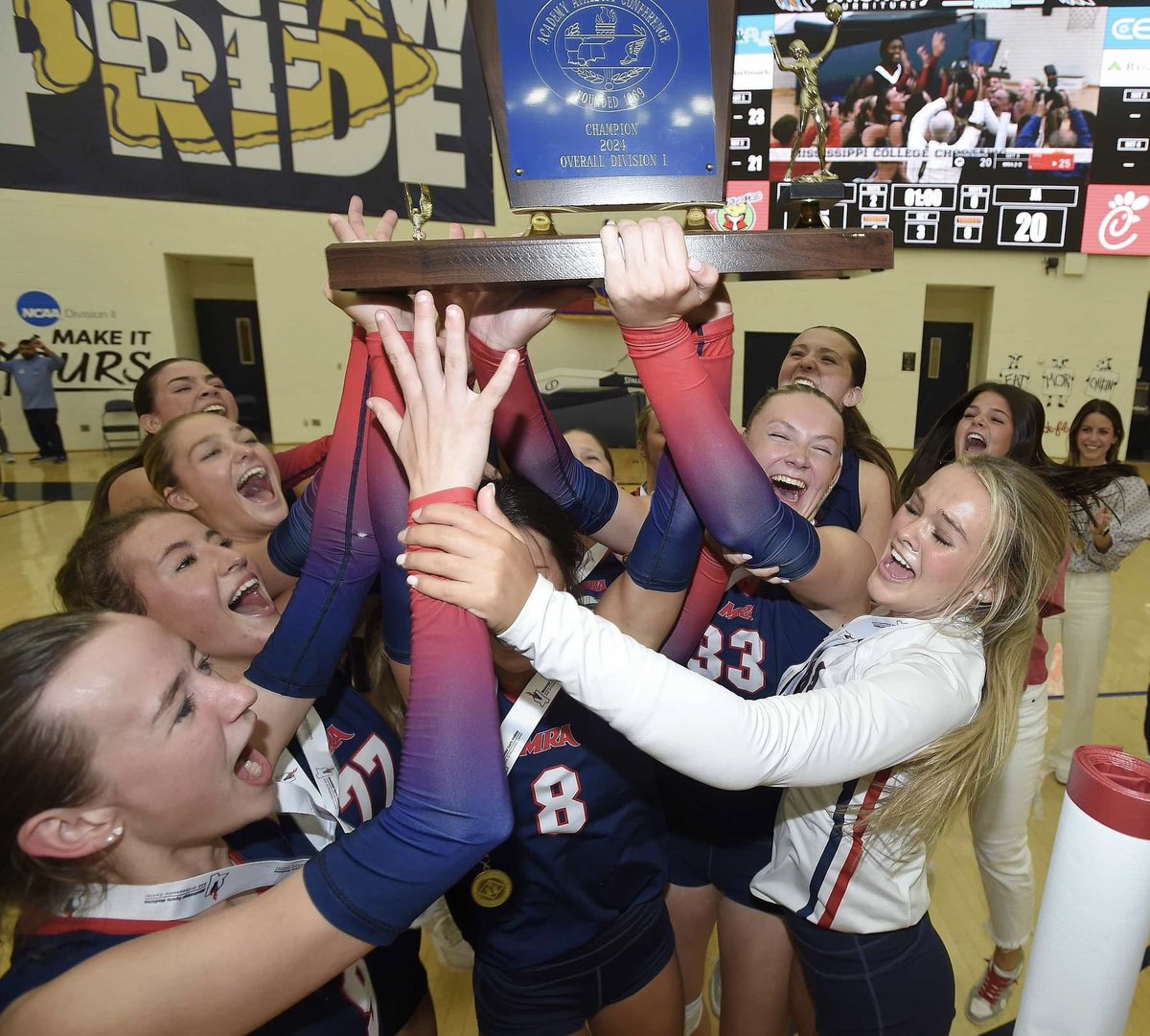 VolleyballMra's tweet photo. The MRA Lady Patriots win the schools first ever championship with a sweep of 5-time defending champion Jackson Academy Monday night at MS College. The 3rd win over JA this season wrapped up a 36-8 mark without dropping a conference match.  Congratulations! 🏐🏆 #mravolleyball https://t.co/3WkzbkJUph