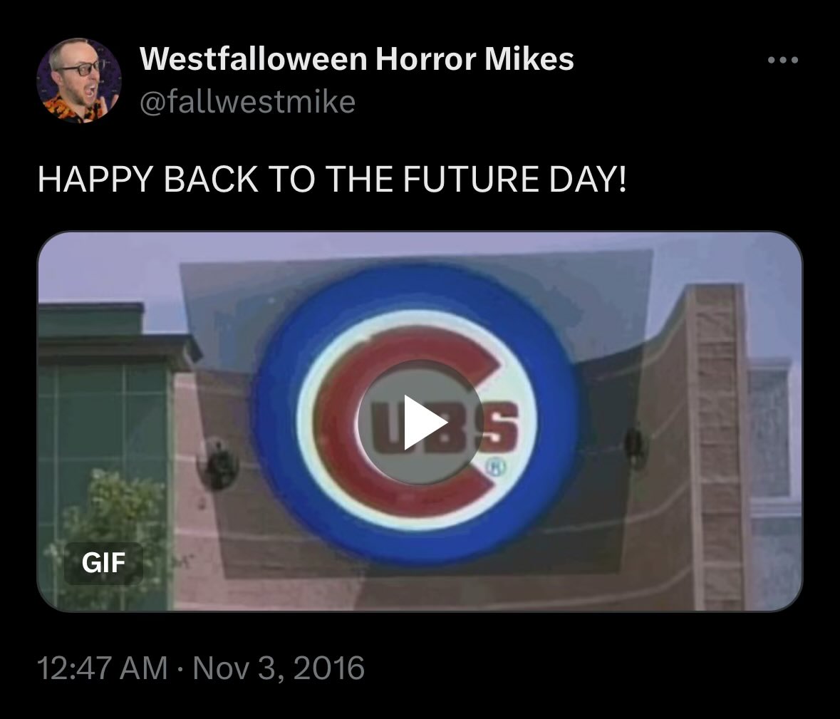 When the Cubs won the World Series.