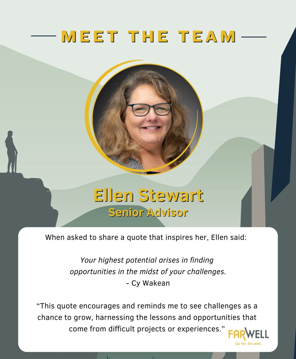 Our team members are the heart of FarWell. Their passion and dedication drive our success, and each one of them plays a pivotal role in making things happen. This week, get to know more about Ellen Stewart! 

Ellen’s Profile: loom.ly/AbUvFmc 

#GoFarDoWell  #MeetTheTeam