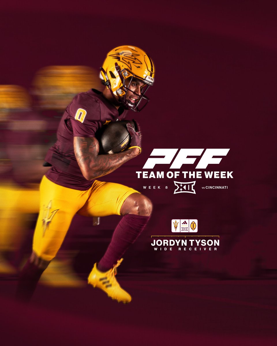 Sun Devil Football (@asufootball) on Twitter photo JT named to the PFF <a href="/Big12Conference/">Big 12 Conference</a> team of the week 🔥
#ForksUp /// #ActivateTheValley JT named to the PFF <a href="/Big12Conference/">Big 12 Conference</a> team of the week 🔥
#ForksUp /// #ActivateTheValley