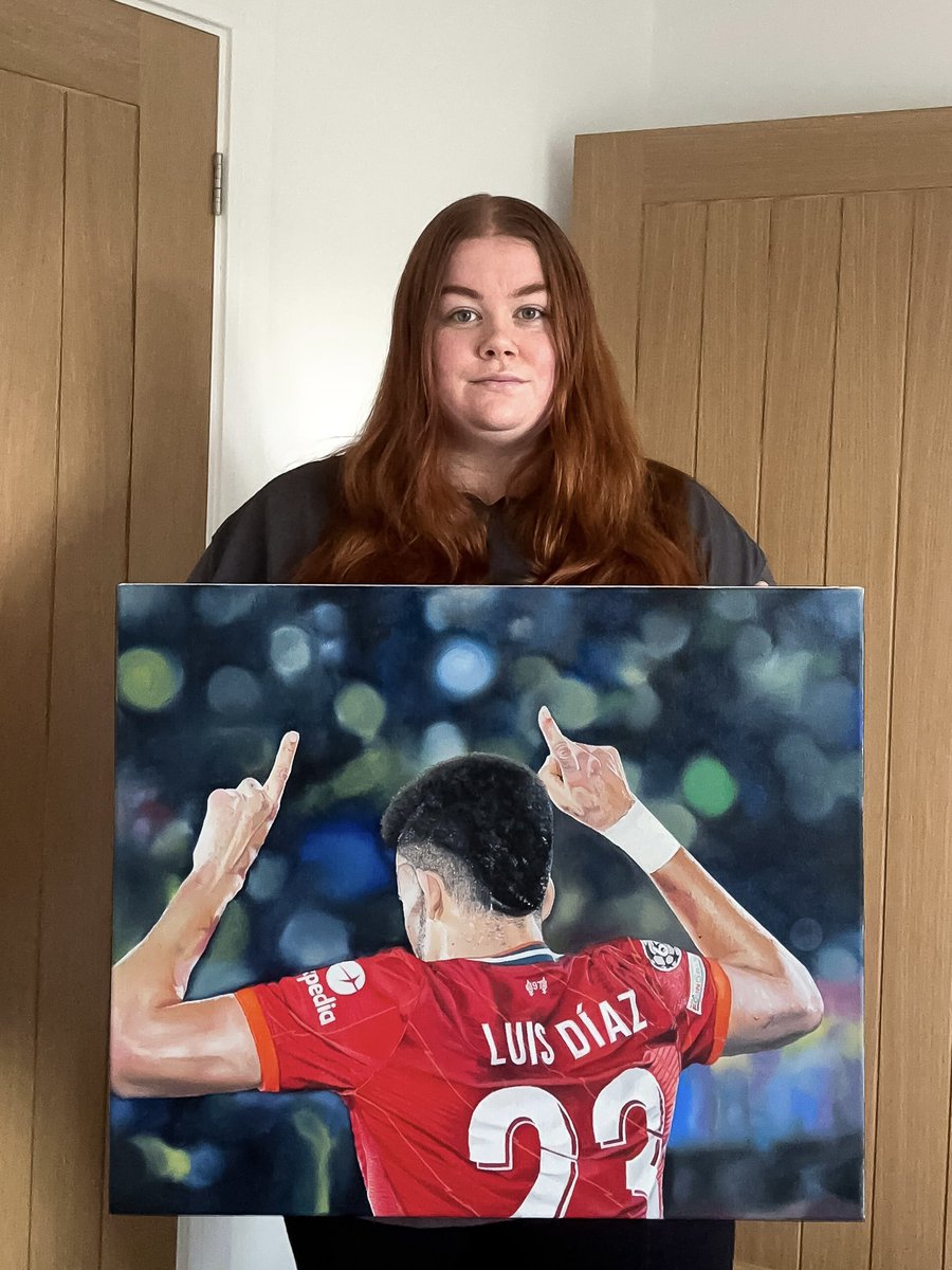 Olivia Kennard (@oliviakennardx) on Twitter photo ‘His Name Is Lucho’
Oil painting on 60cm x 50cm canvas 🖌️
My first ever oil painting, it’s taken two years but it’s finally complete 🤩
I am so proud of this piece ♥️
Any shares / reposts appreciated 🥰
<a href="/LuisFDiaz19/">Luis Fernando Díaz</a> ‘His Name Is Lucho’
Oil painting on 60cm x 50cm canvas 🖌️
My first ever oil painting, it’s taken two years but it’s finally complete 🤩
I am so proud of this piece ♥️
Any shares / reposts appreciated 🥰
<a href="/LuisFDiaz19/">Luis Fernando Díaz</a>