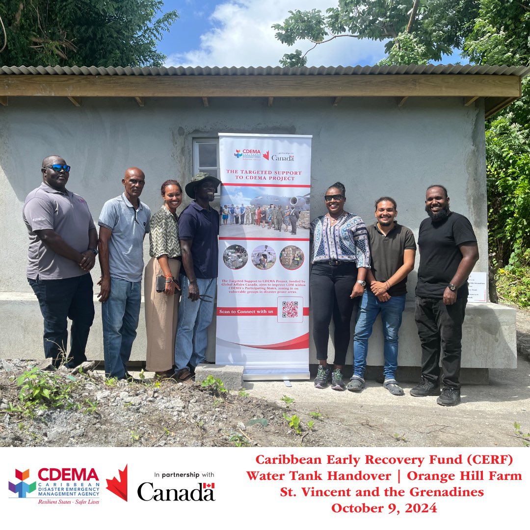 CDEMA (@cdemacu) on Twitter photo Over 1,000 farmers in ๐ป๐จ will benefit from a 20,000-gallon climate-resilient water tank, donated by the Targeted Support to CDEMA Project at Orange Hill Farm.
Funded by the Caribbean Early Recovery Fund to aid post-La Soufriรจre recovery. ๐ฑ๐ง
<a href="/CanHCBarbados/">Canada in Barbados and the OECS</a> Over 1,000 farmers in ๐ป๐จ will benefit from a 20,000-gallon climate-resilient water tank, donated by the Targeted Support to CDEMA Project at Orange Hill Farm.
Funded by the Caribbean Early Recovery Fund to aid post-La Soufriรจre recovery. ๐ฑ๐ง
<a href="/CanHCBarbados/">Canada in Barbados and the OECS</a>