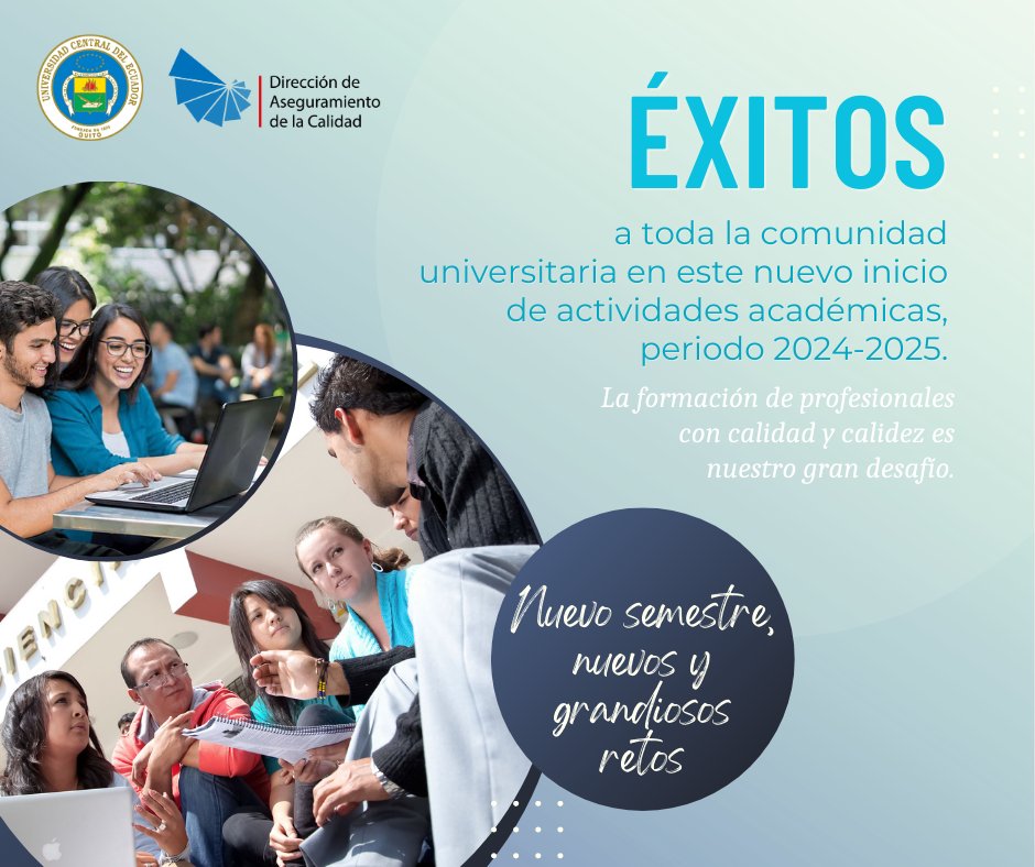 🎉 ¡Bienvenidos al nuevo periodo académico! 🎓Comenzamos un semestre lleno de oportunidades para aprender y crecer juntos. ¡Aprovechemos cada momento en nuestra comunidad universitaria! 💡✨ #NuevoInicio #ComunidadUniversitaria <a href="/lacentralec/">Universidad Central del Ecuador</a> #CalidadConCalidez