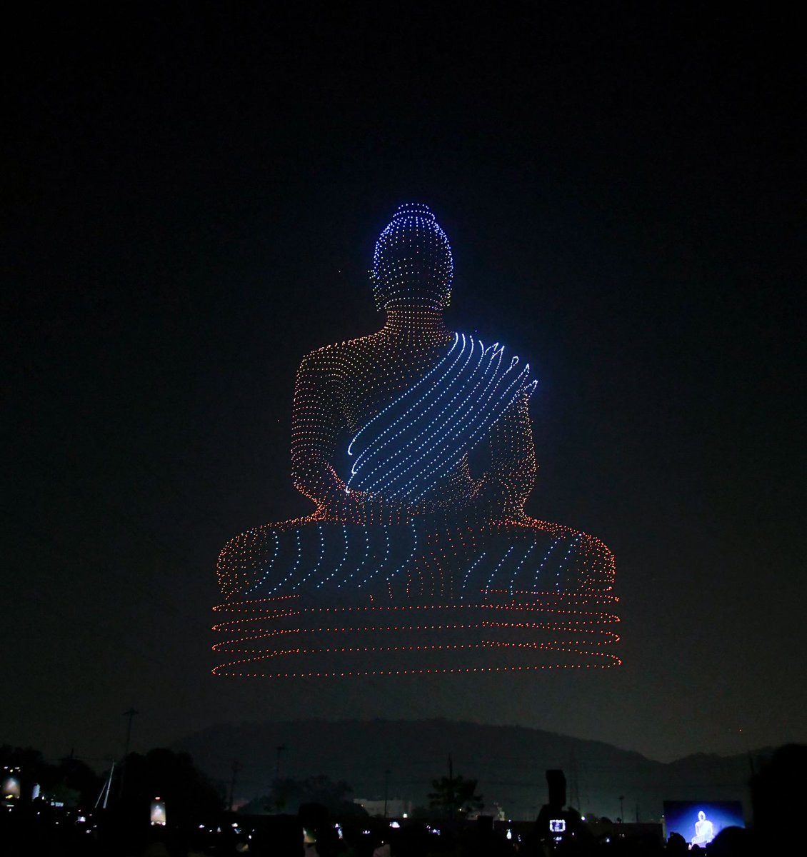 ncbn's tweet photo. This evening, I joined my people of Amaravati to watch a brilliant drone show that made five Guinness World Records. I congratulate all the organizers and participants for their talented performances and for making this event a grand success. This is the dusk that marked the dawn of the drone era in AP, with the future hovering right above us - and it's looking bright!
