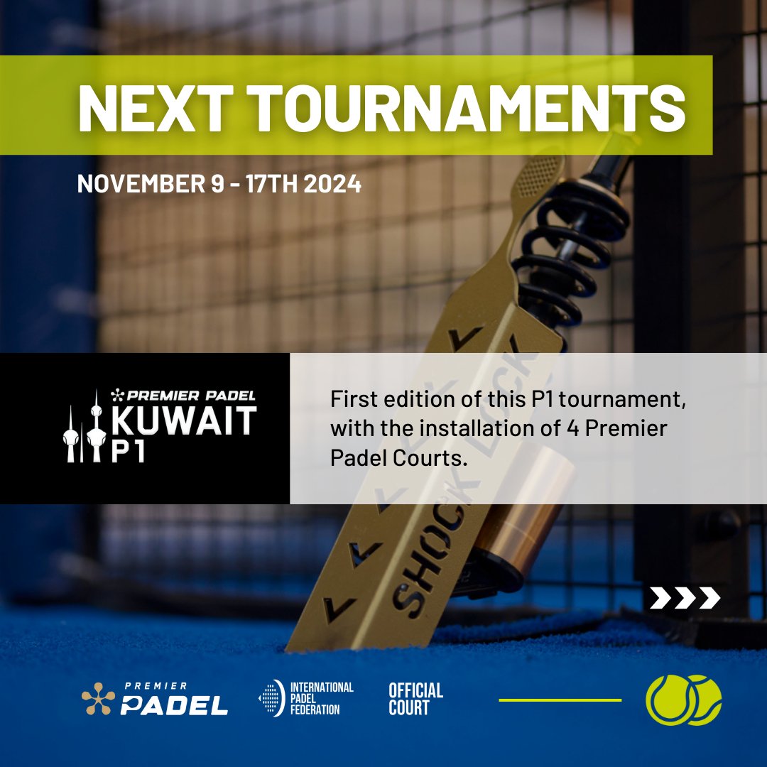 Mejorset's tweet photo. Last quarter of the year, where will our courts take us? ⏭️📍 Honored to be the official supplier for @padelfip &amp; @premierpadel , bringing our courts to top tournaments, and closing the year at the Premier Finals in Barcelona! #padel #padeltime #WorldPadelChampionship https://t.co/Kk7WjCxEnP