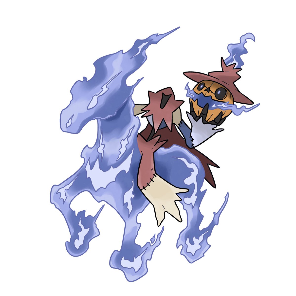 downramegas's tweet image. Looks like Flaircrow is capable of mega evolving in the #downraregion. Designed by instagram.com/j.leonart 

Mega Flaircrow(Fire/Ghost)
Species: Scarecrow Pokémon
Ability: Adaptability
Mega Stone: Flaircrowite
Home Region: Downra
Based on scarecrow, and a headless horseman
