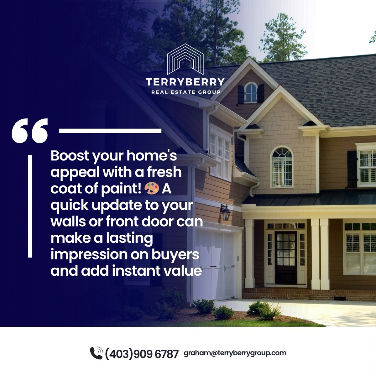 GTerryberry's tweet photo. A fresh coat of paint can do wonders for your home’s curb appeal! Whether it’s updating the front door or refreshing the walls, small changes can make a big impact on potential buyers. Ready to make your home shine? 

Let’s talk about how to boost your home’s value before list... https://t.co/a8aCKvSOIh