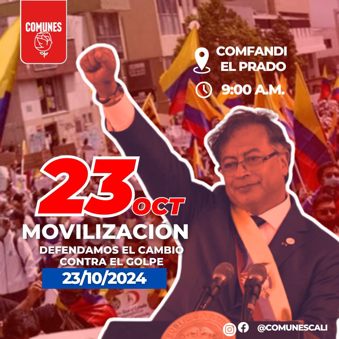 .<a href="/ComunesCali/">COMUNES CALI</a> decimos #NoPasaran! Mañana la cita es a las 9am en el Comfandi de El Prado para defender al gobierno del cambio contra el golpe.