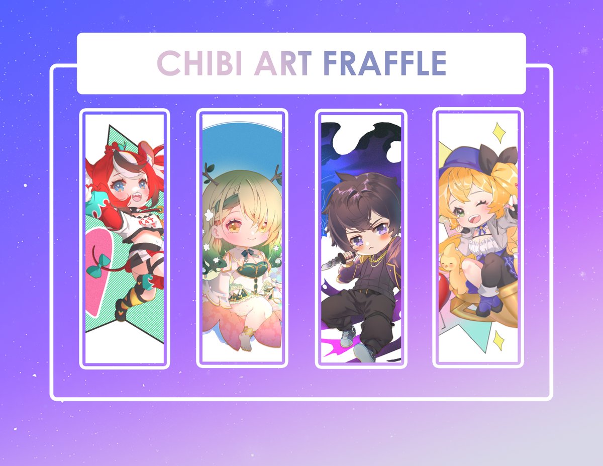✨CHIBI ART RAFFLE✨
Prize  Full color chibi

TO Enter:
✧ follow + ♡ + ↻
✧ Drop your references (Optional)
Ending: Nov 11