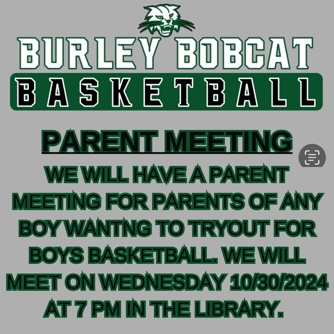 Parent Meeting for parents of young men who would like to tryout for Boys Basketball this Season. We will meet at 7 PM in the Media Center/Library on Wednesday 10/30/2024. Please Spread the Word!!
