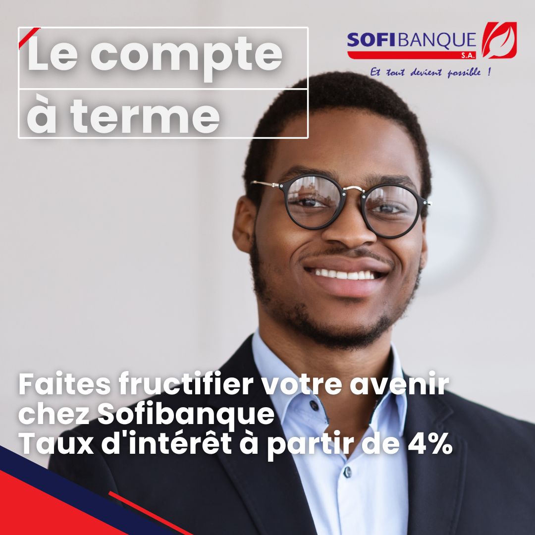 sofibanque's tweet photo. 🚀 Investissez dans votre avenir avec le compte à terme Sofibanque ! Profitez d’un taux attractif jusqu’à 4% pour sécuriser et maximiser vos économies. 💰 🔐 Sécurisez vos placements 📈 Maximisez vos gains 🎯 Choisissez la durée idéale.
#Sofibanque #Investissement #ComptesÀTerme https://t.co/wkeRf0kLOV