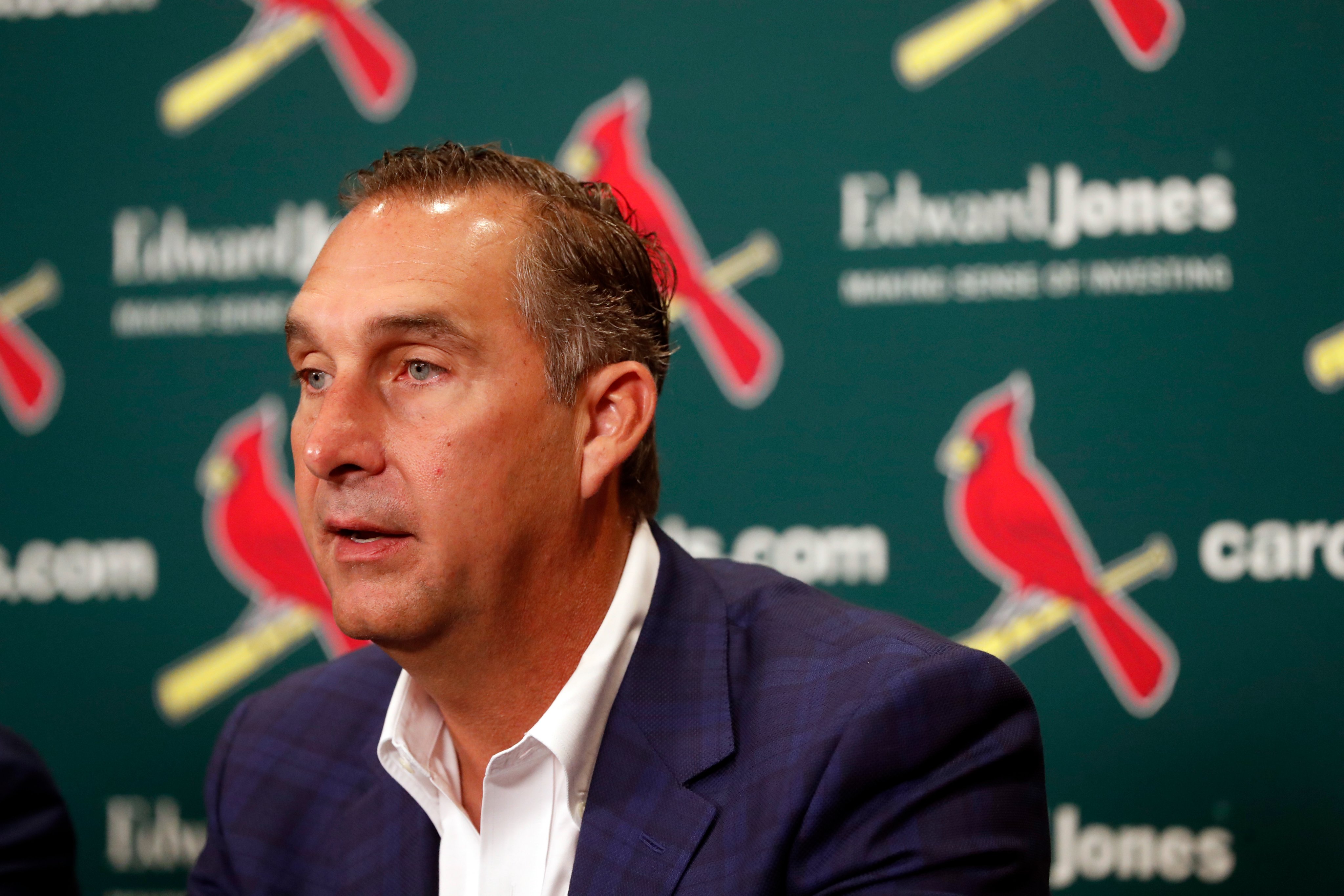 101 ESPN St. Louis on X: "#STLCards President of Baseball Operations John  Mozeliak is meeting with the media following today's front office and  coaching staff announcements. Listen to the press conference at