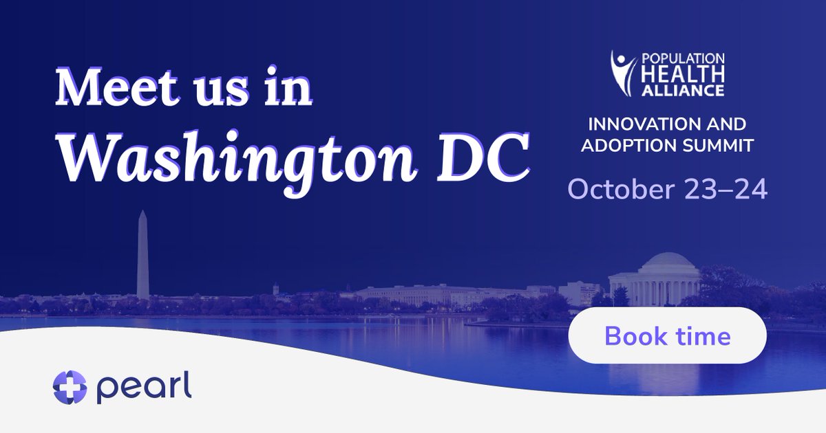 Heading to D.C. for the Population Health Alliance’s Innovation and Adoption Summit? Pearl’s team will be attending and would love to connect in person over coffee, a meal, or a quick break between sessions -- find time with us using the link below!

pearlhealth.com/blog/events/me…