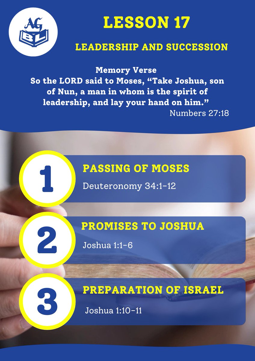 Excerpts from our Sunday School Manual, Lesson 17

Topic : Leadership And Succession

<a href="/_agghana/">Assemblies of God Ghana</a>
<a href="/myagtv/">AGTV</a>
<a href="/holyhillag/">Holy Hill Chapel AG</a>

#AGbookshopltd #assembliesofgod #SendTheLight #AssembliesOfGodGhana #assembliesofgodchurch