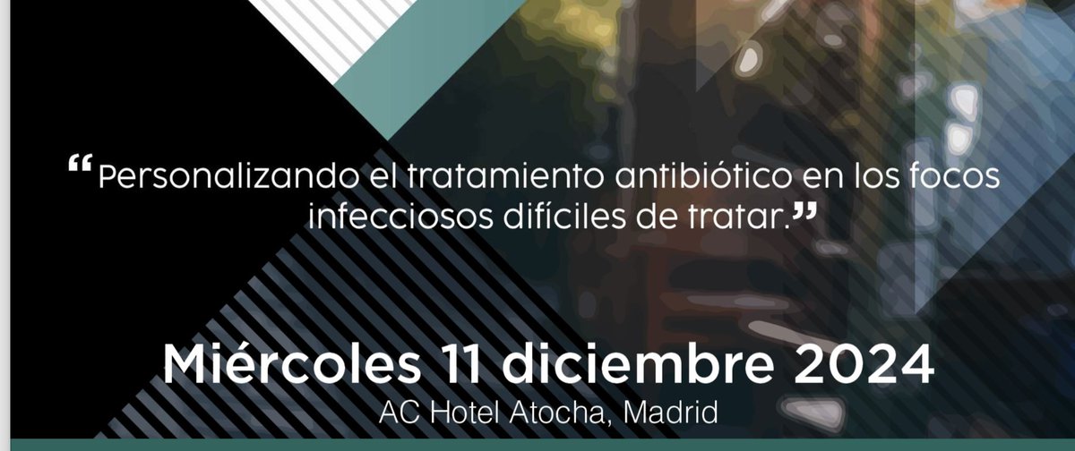 Save the date! 📆 
Madrid 11 de diciembre 2024
Reunión científica: personalizando el tratamiento antibiótico en los focos infecciosos difíciles de tratar
Enlace de inscripción: 
intranet.pacifico-meetings.com/GescoWeb/?cfg=…
<a href="/SEIMC_/">SEIMC</a> <a href="/PRANgob/">Plan Antibióticos</a>
