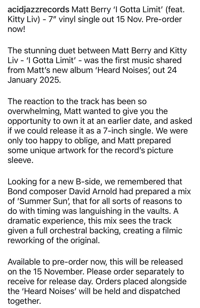 New #mattberry 7” coming soon and available for preorder now from the @ACIDJAZZRECS store check it out 👀👇

acidjazz.co.uk/product/matt-b…