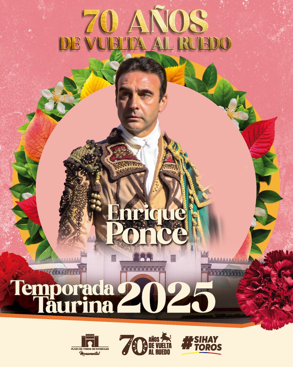 🇪🇸Enrique Ponce🇪🇸
Una Despedida  en los 70 Años de la Feria
Con cinco réplicas de la Catedral, es uno de los máximos triunfadores de nuestra feria, cierra su carrera tras más de 30 años de éxitos en los ruedos.