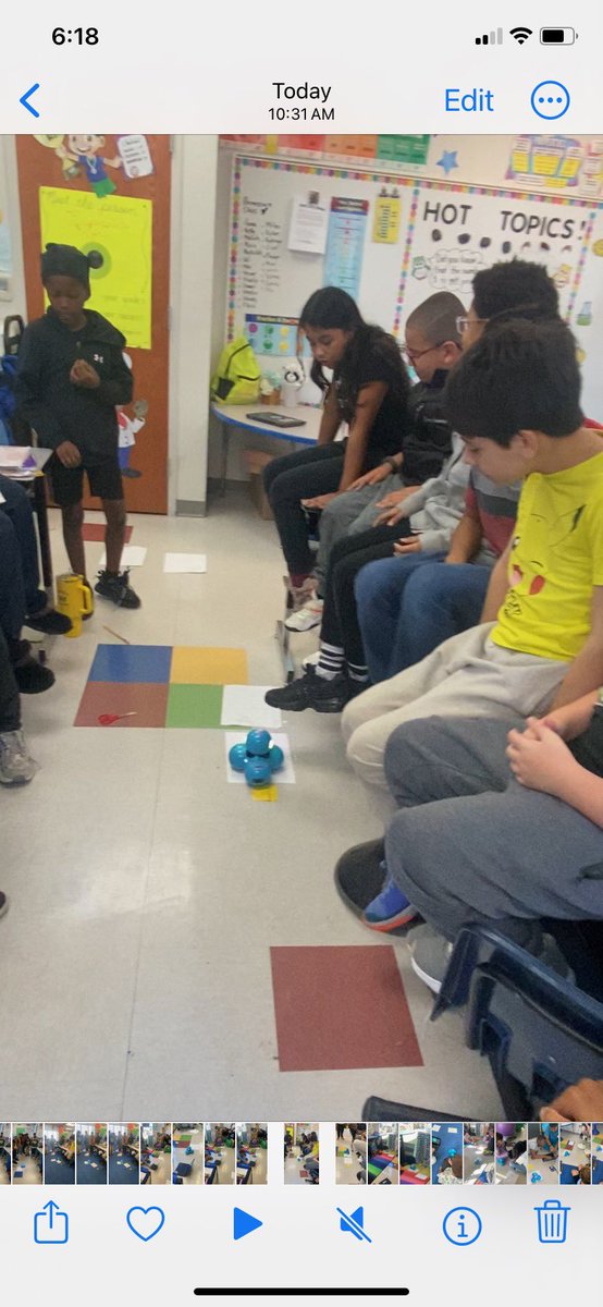 Students coded Dash the robot to answer some questions they created! Dash may have done a little dance, laughed or made a few animal sounds along the way (if coded to do so)! Infusing our growing love of math and our unit on energy transformations….this lesson  hit the spot!