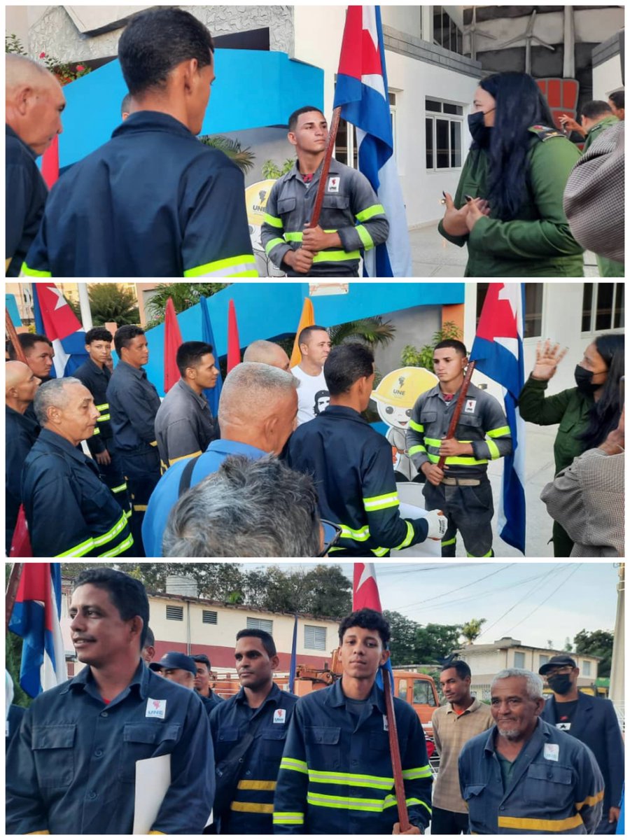 Los jóvenes portaron hoy las banderas en la despedida al Contingente Desembarco del Granma de la provincia Granma, que va a trabajar en el restablecimiento del servicio eléctrico en la región oriental.

#UnidosXCuba 
#FuerzaGuantánamo
#RedJovenesMinem ✊ 🇨🇺