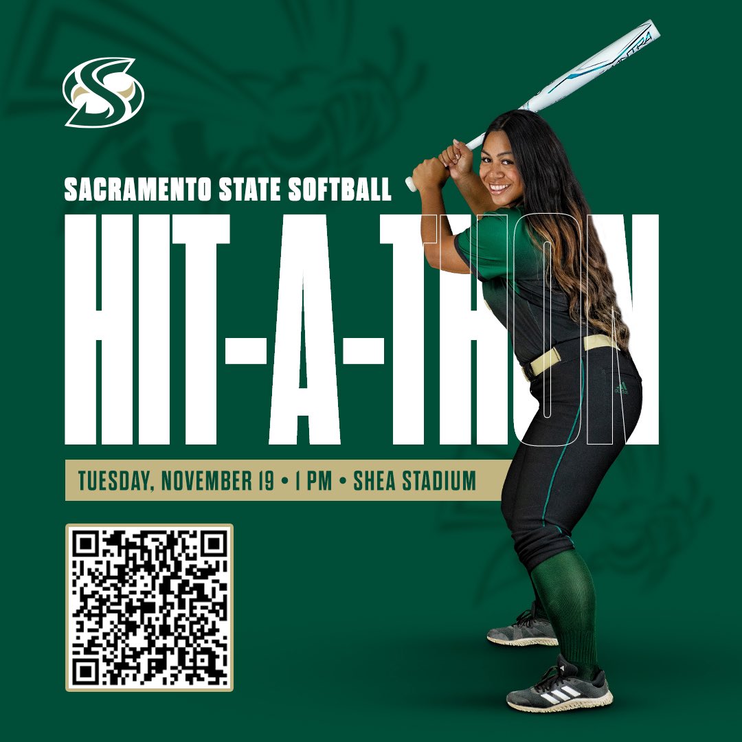 Our annual Hit-A-Thon is here ! Scan the QR code to donate or pay a flat rate and come out to hit on the field!! #stingersup🐝