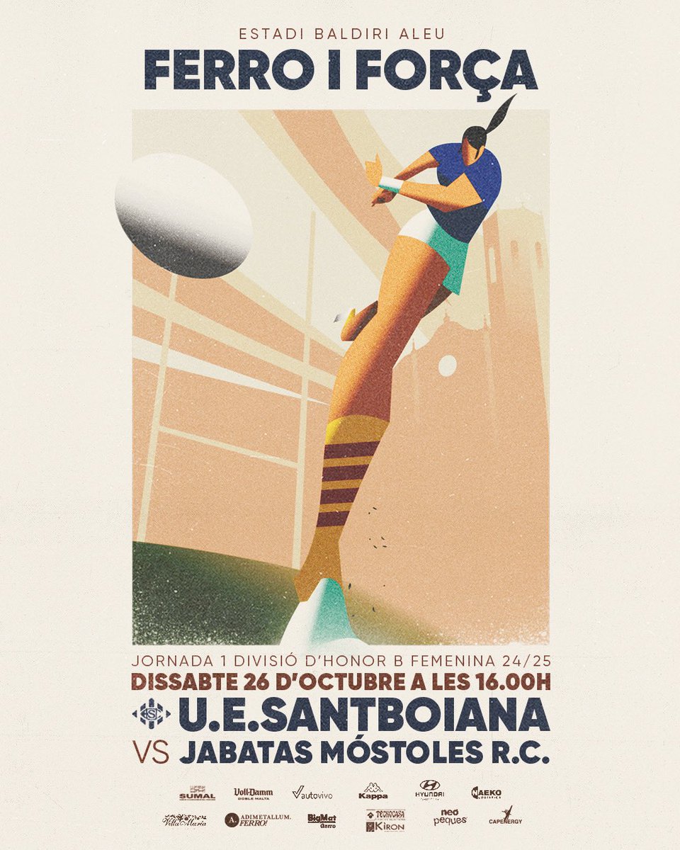 U.E. Santboiana (@uesantboiana) on Twitter photo 💥 El Sènior Femení debuta dissabte a la 𝐃𝐢𝐯𝐢𝐬𝐢𝐨́ 𝐝’𝐇𝐨𝐧𝐨𝐫 𝐁! 🤩
Jª 1 DH B Femenina 🏆
🏉 U.E. Santboiana 𝘷𝘴 <a href="/JabatosRugby/">Jabatos Móstoles RC</a>
🏟 Baldiri Aleu
📆 Dissabte 26 d’octubre - 16.00h
🏠 El degà estrena categoria després del seu ascens el passat curs! 🆙
#FerroSantBoi 💥 El Sènior Femení debuta dissabte a la 𝐃𝐢𝐯𝐢𝐬𝐢𝐨́ 𝐝’𝐇𝐨𝐧𝐨𝐫 𝐁! 🤩
Jª 1 DH B Femenina 🏆
🏉 U.E. Santboiana 𝘷𝘴 <a href="/JabatosRugby/">Jabatos Móstoles RC</a>
🏟 Baldiri Aleu
📆 Dissabte 26 d’octubre - 16.00h
🏠 El degà estrena categoria després del seu ascens el passat curs! 🆙
#FerroSantBoi