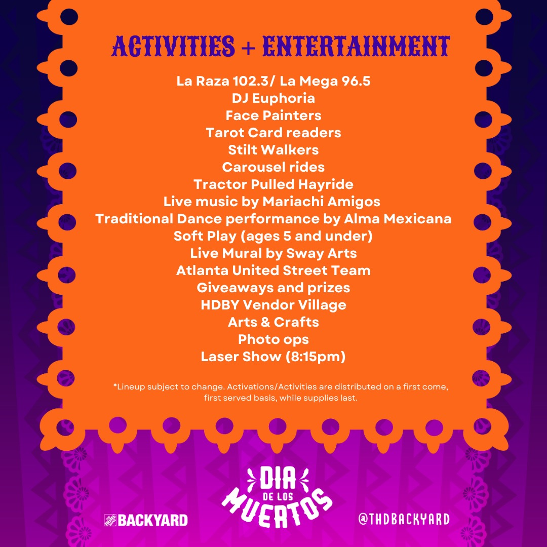 thdbackyard's tweet image. We're closing out the 2024 season with a new twist on Fall-O-Ween! Join us on FRIDAY, November 1, for a Dia de los Muertos Movie Night at the #BestBackyard! Grab your FREE tickets today! ¡Vamos! 
bit.ly/3NycNrx