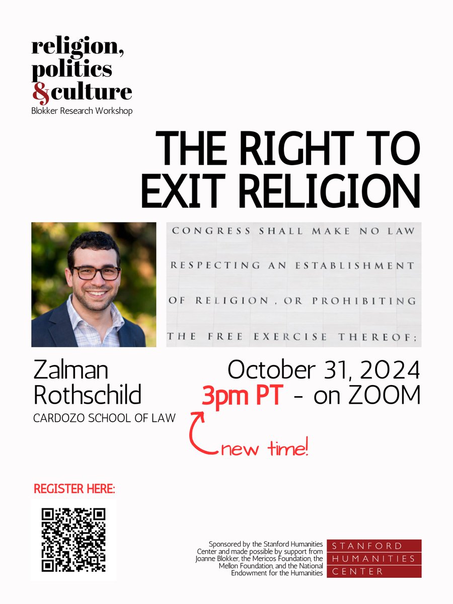 Join us NEXT THURSDAY, Oct. 31, for our second Zoom event of the quarter!

We’re thrilled to welcome <a href="/ZalRothschild/">Zalman Rothschild</a> and to discuss his work!

Please note that we are meeting at 3pm PT/6pm ET this time. 

Open to all; registration required: tinyurl.com/2kavkj87