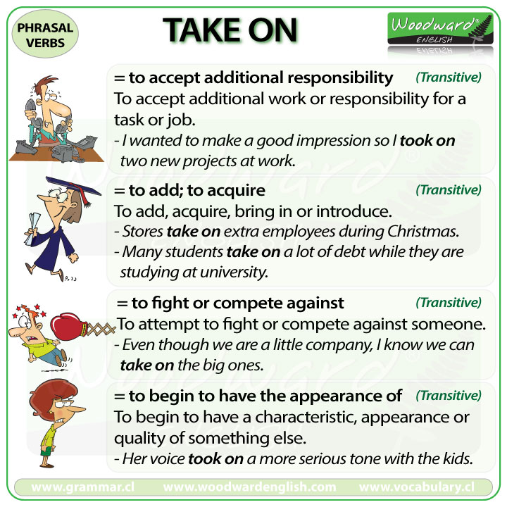WoodwardEnglish's tweet photo. 🟣 TAKE ON - English Phrasal Verb 🟣
See our English lesson with MORE meanings of this phrasal verb (including a video) here:
https://t.co/T2jUWhsBjO
#PhrasalVerbs #TakeOn #LearnEnglish #ESOL #Education #WoodwardEnglish #EnglishTeacher https://t.co/lWQ8C2E9SU