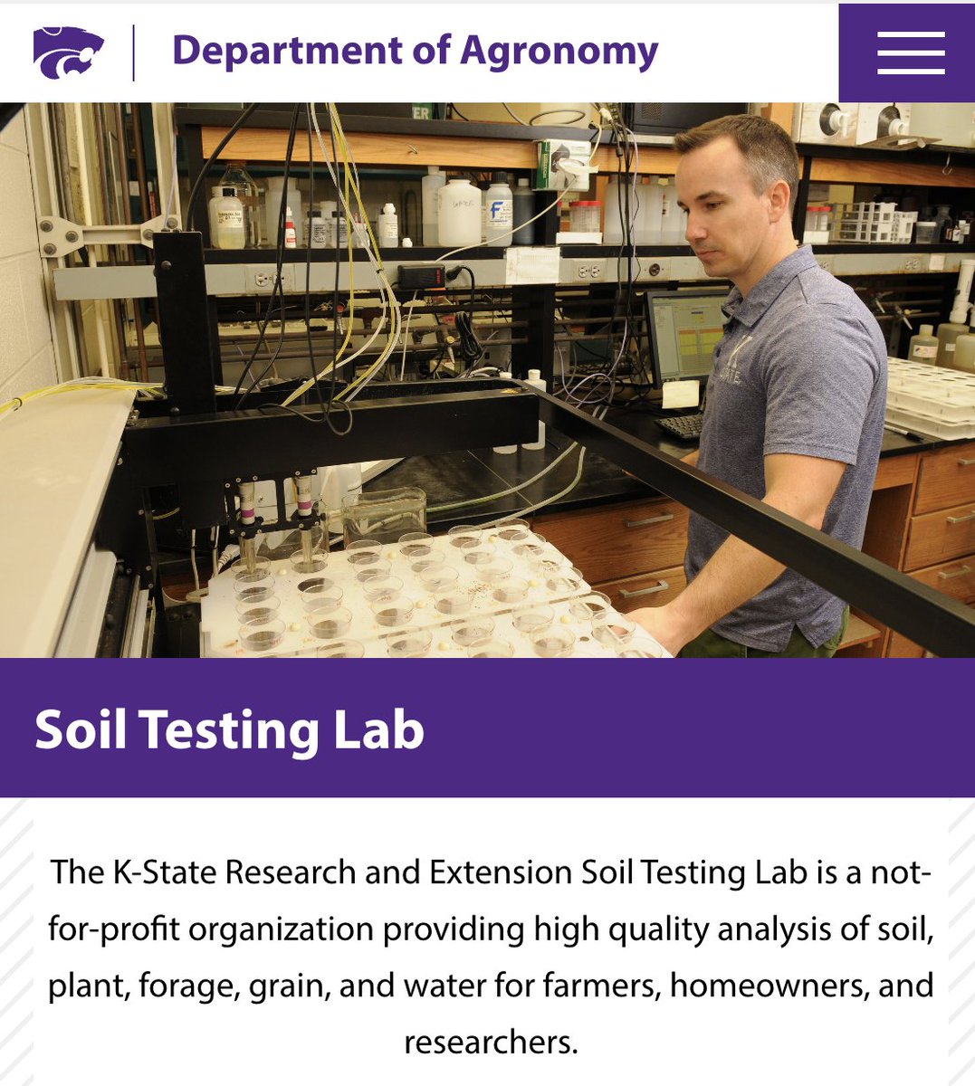 WKREC (@kstatewkrec) on Twitter photo Get the most out of your land with help from the #KSRE Soil Testing Lab! 🌱🌾 Accurate soil testing means better crop management and healthier yields. Visit with your hometown extension agent and learn how to order your soil analysis.
🔗 agronomy.k-state.edu/outreach-and-s…
#AgScience Get the most out of your land with help from the #KSRE Soil Testing Lab! 🌱🌾 Accurate soil testing means better crop management and healthier yields. Visit with your hometown extension agent and learn how to order your soil analysis.
🔗 agronomy.k-state.edu/outreach-and-s…
#AgScience