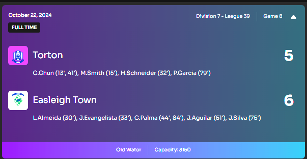 FUSION_Footium's tweet photo. @TortonFC Well we had a match recap gif created but twitter won't allow it to be uploaded so he is a classic match recap - what a banger of a match! https://t.co/SJ6YkBdqPK