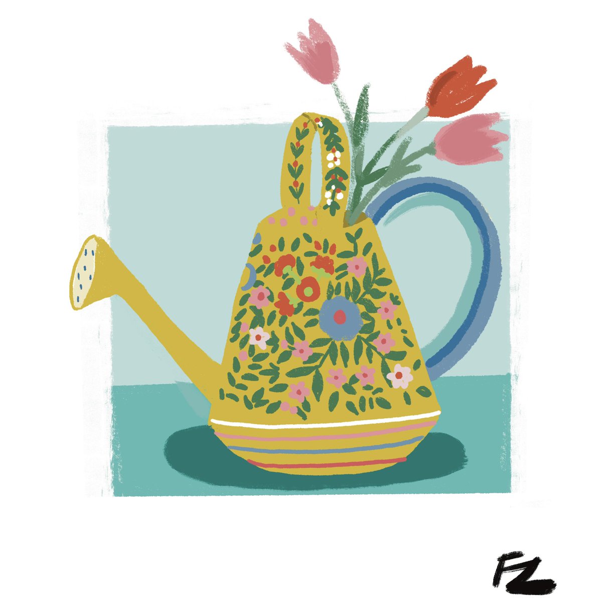 Todays prompt with @theydrawandgarden is WATER CAN 
.
.
.
#illustration #illustrationartists #illustrationart #editorialillustration #drawtober #drawtober2024 #botanicalillustration #theydrawandgarden