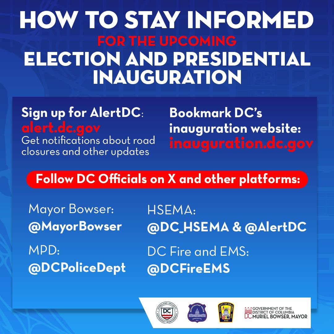 A peaceful transfer of power is a hallmark of our democracy.

We've been planning, preparing, and working with our partners for months to prepare for the upcoming election and 60th Presidential Inauguration.

We want you to get ready, too. Here are some ways you can stay
