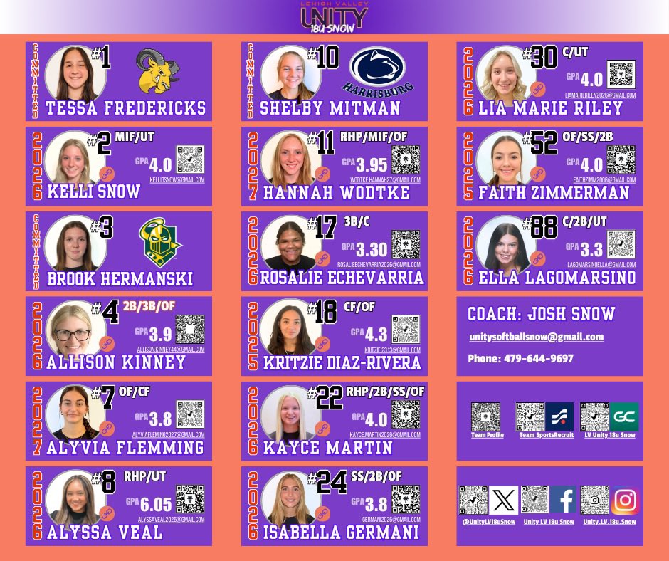 Unity LV 18u Snow (@unitylv18usnow) on Twitter photo Ready for this weekend’s <a href="/eastcoast_sb/">East Coast Softball</a> showcase!
<a href="/PA_recruit/">Pennsylvania Softball Prospects</a> <a href="/ALLNJSoftball/">NJ softball</a> <a href="/UnityNewJersey/">New Jersey Unity</a> <a href="/UnityCoachJosh/">Josh Johnson</a> Ready for this weekend’s <a href="/eastcoast_sb/">East Coast Softball</a> showcase!
<a href="/PA_recruit/">Pennsylvania Softball Prospects</a> <a href="/ALLNJSoftball/">NJ softball</a> <a href="/UnityNewJersey/">New Jersey Unity</a> <a href="/UnityCoachJosh/">Josh Johnson</a>