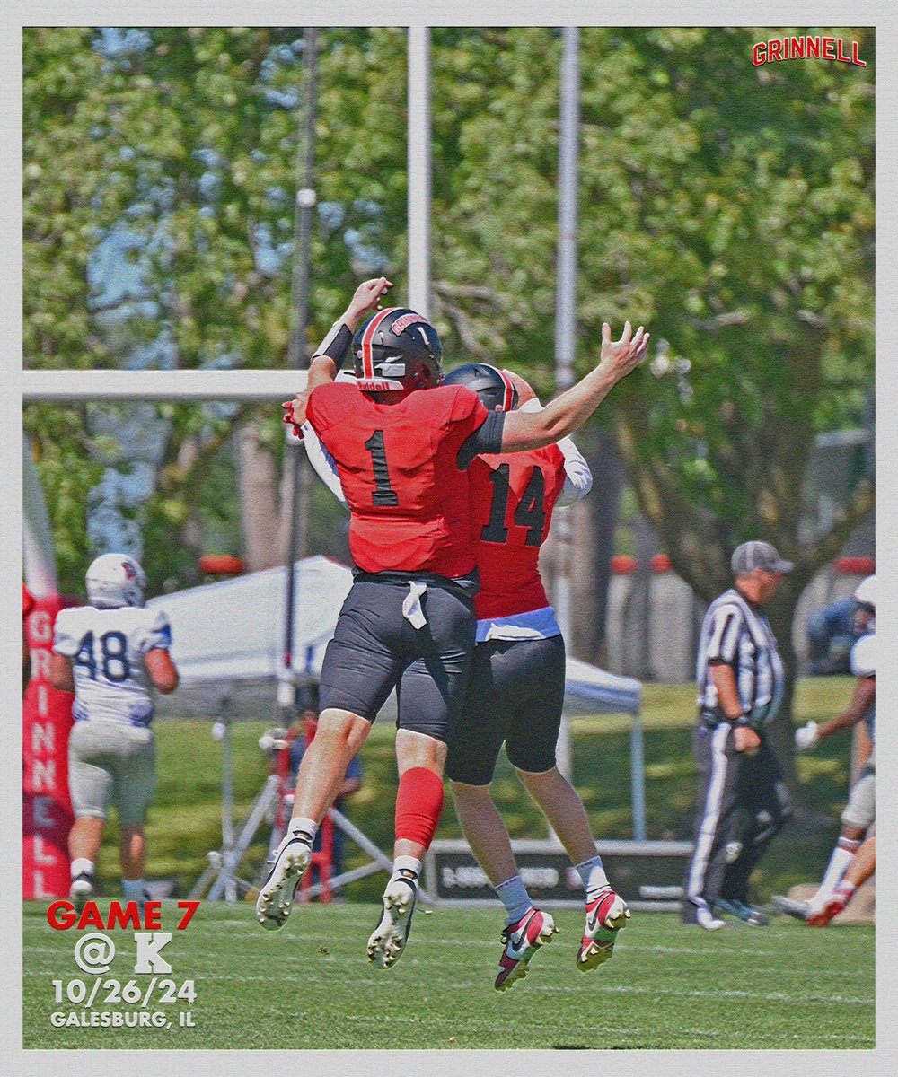 Grinnell, IA ------&gt; Galesburg, IL

🏈 Grinnell vs. Knox College
⌚️ October 26, 2024
📍 Knosher Bowl, Galesburg, IL

#ExcelatGrinnell #EST1889
