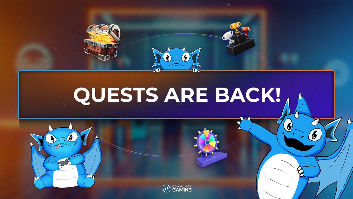 The revamped CG Quest System is LIVE! 🎉

Now earn tickets &amp; keys not just from quests, but also from playing in tournaments, winning matches, and hosting events!

🗝️🎁 Unlock giveaways &amp; loot boxes filled with rewards.

Join the action today ⚔️ communitygaming.io/quests