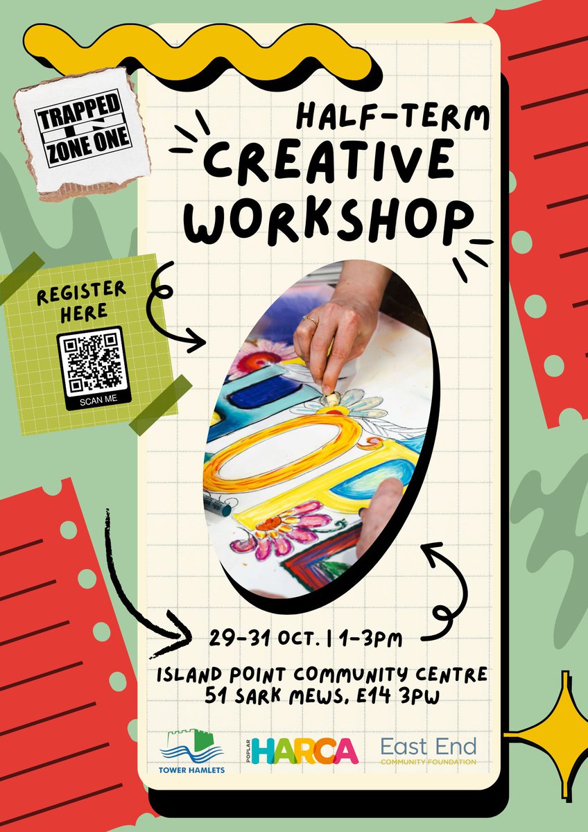 Trapped in Zone One (@trappedzoneone) on Twitter photo π’ Next week we're hosting our first school holidays programme during half-term at our centre the Isle of Dogs, with free to access creative workshops supported by <a href="/UAL/">University of the Arts London</a> and <a href="/KeolisUKIreland/">Keolis UK and Ireland</a> DLR Ambassador.
ποΈ 29-31 October 2024
π trappedinzoneone.com/projects/club-β¦ π’ Next week we're hosting our first school holidays programme during half-term at our centre the Isle of Dogs, with free to access creative workshops supported by <a href="/UAL/">University of the Arts London</a> and <a href="/KeolisUKIreland/">Keolis UK and Ireland</a> DLR Ambassador.
ποΈ 29-31 October 2024
π trappedinzoneone.com/projects/club-β¦