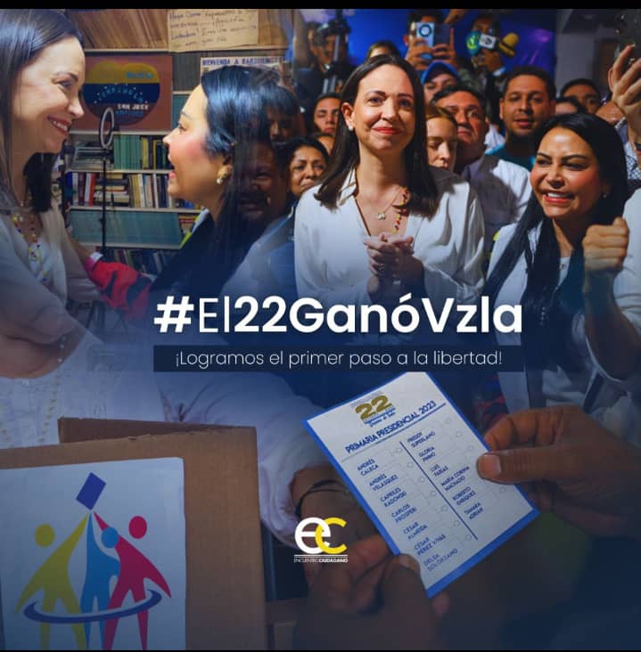 ECAnzMujeres's tweet photo. Después de las Primarias @delsasolorzano acompañando a @MariaCorinaYA emprendieron una gira por todo el país promoviendo el Nombre de @EdmundoGU como el Representante de la voluntad de quienes eligieron a María Corina como la líder de la oposición Venezolana #UnidosSomosMejores https://t.co/O94NlI53Fm