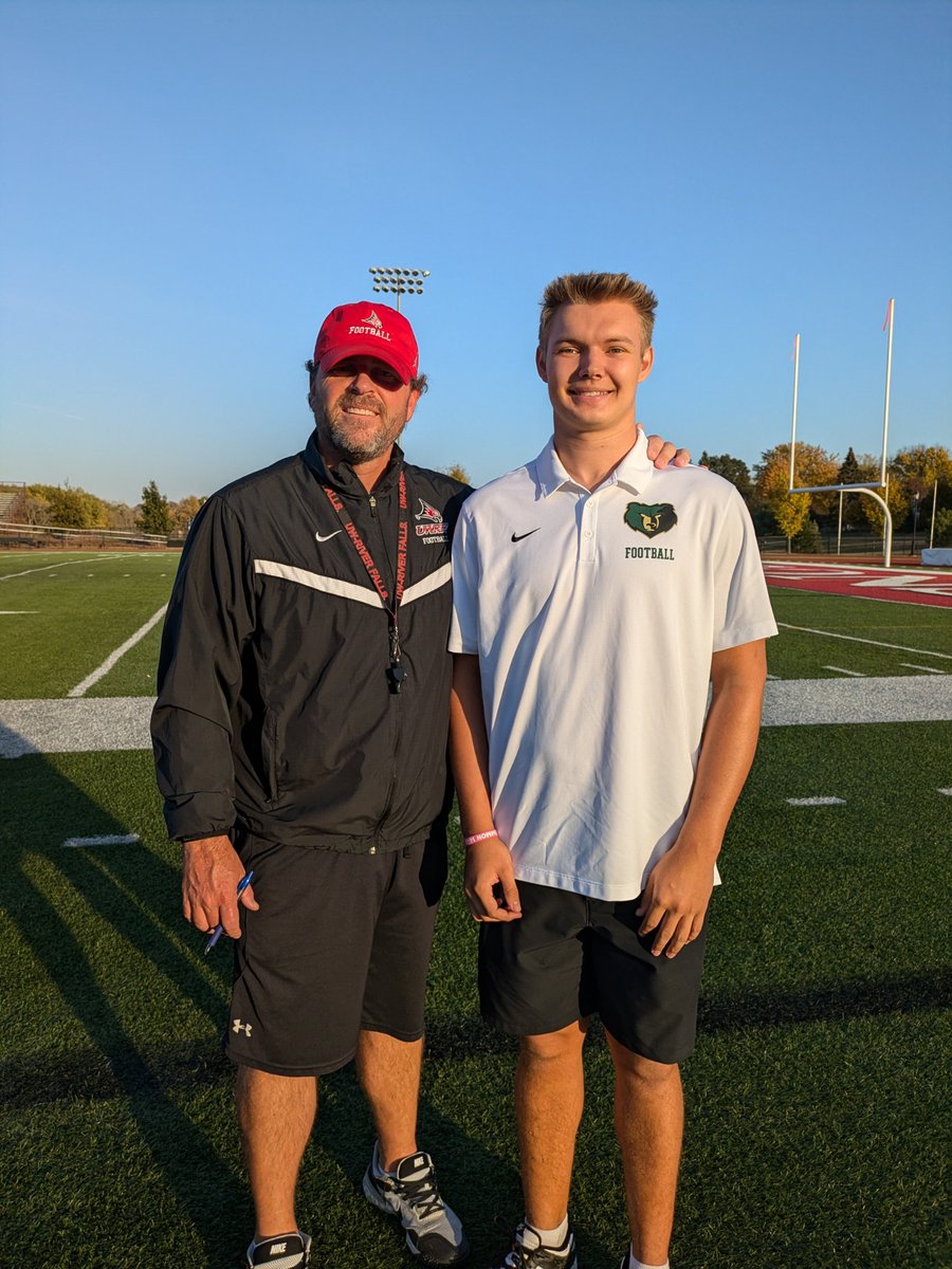 Thanks <a href="/CoachWalkerRF/">Matt Walker</a> and <a href="/coach_Wiss/">Jacob</a> for the game day visit <a href="/UWRFFalcons/">UW-River Falls Athletics</a> and congrats on the big OT win over UW-Stout. <a href="/bashagridiron/">Basha Gridiron</a> <a href="/RecruitingBasha/">Basha HS Football Recruiting</a> <a href="/bashabearnation/">Basha Bear Nation</a>