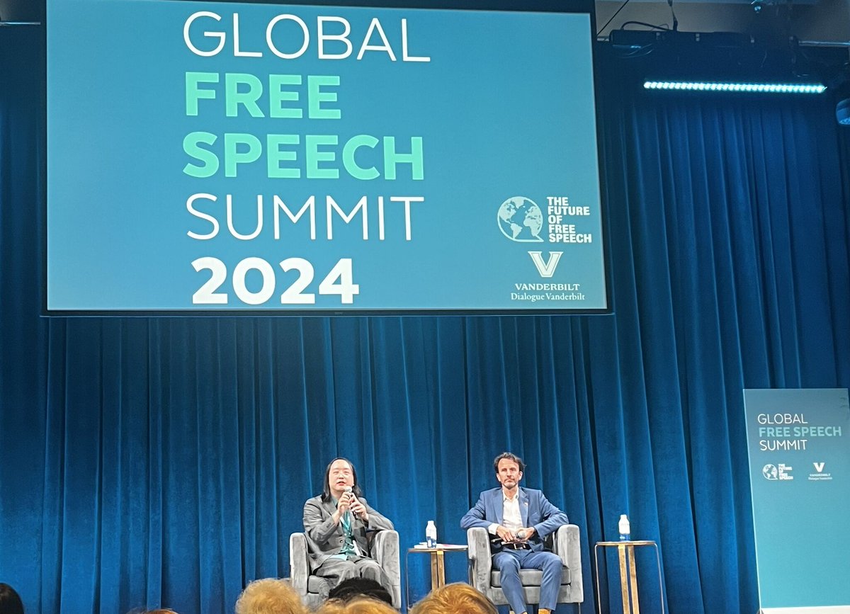 Still high after hosting the inaugural Global Free Speech Summit at <a href="/VanderbiltU/">Vanderbilt University</a> last week. Thanks to my great colleagues at <a href="/SpeechFuture/">The Future of Free Speech</a> and Dialogue Vanderbilt for pulling this off. All panels and talks by <a href="/AlinejadMasih/">Masih Alinejad 🏳️</a> <a href="/audreyt/">⿻ Audrey Tang 唐鳳</a> <a href="/SalmanRushdie/">Salman Rushdie</a> <a href="/nathanlawkc/">Nathan Law 羅冠聰</a> and many many more