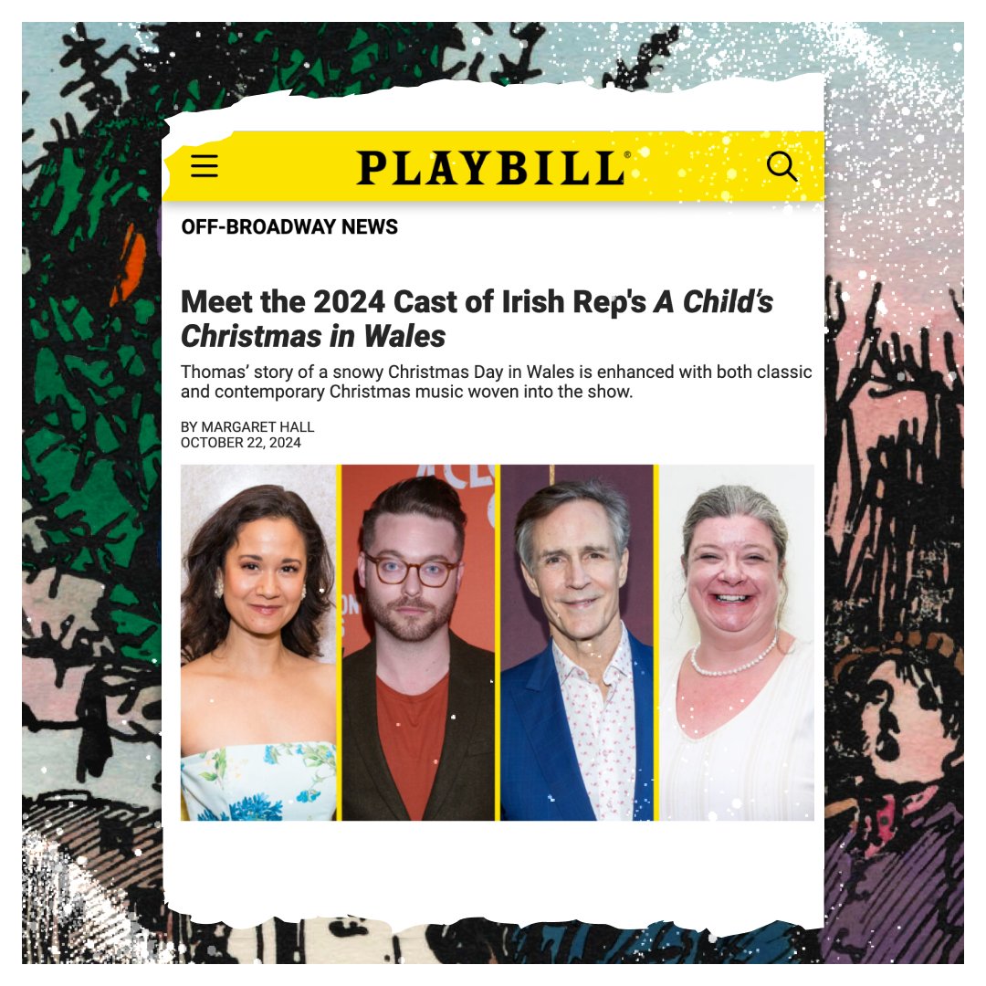 A CHILD’S CHRISTMAS IN WALES is on sale NOW!  
The seventh revival of this holiday classic is nothing short of "irresistible.” 
Get your tickets today – link in bio.  
#IrishRep #IrishRepertoryTheatre #OffBroadway #IrishTheater #ChildsChristmas #DylanThomas #Revival #Musical