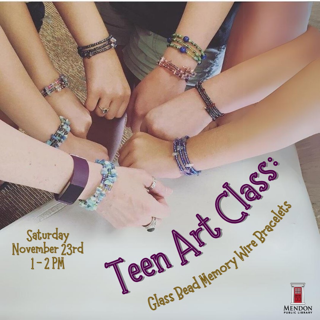 Make something beautiful for yourself or to give as a gift this holiday season! Artist Deb Coller will teach this class. 

Open to grades 6-12. 

Register: calendar.libraryweb.org/event/12880769

#mpl #mendonpubliclibrary #hfl #honeoyefalls #mendonny #hflmendoncommunity #limany #rushny
