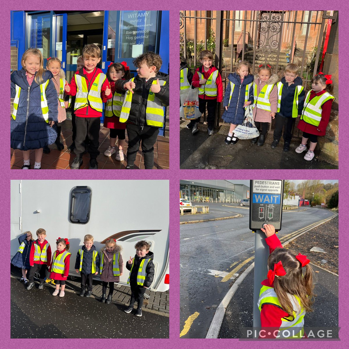 CherryTreesECC's tweet photo. A walk in the local community to collect our weekly @Warburtons donation. The shops are all decorated for Halloween! We spotted the police station and church, walked over the big bridge, remembered how to cross a road safely and spotted a caravan! https://t.co/xwAAXZEknD