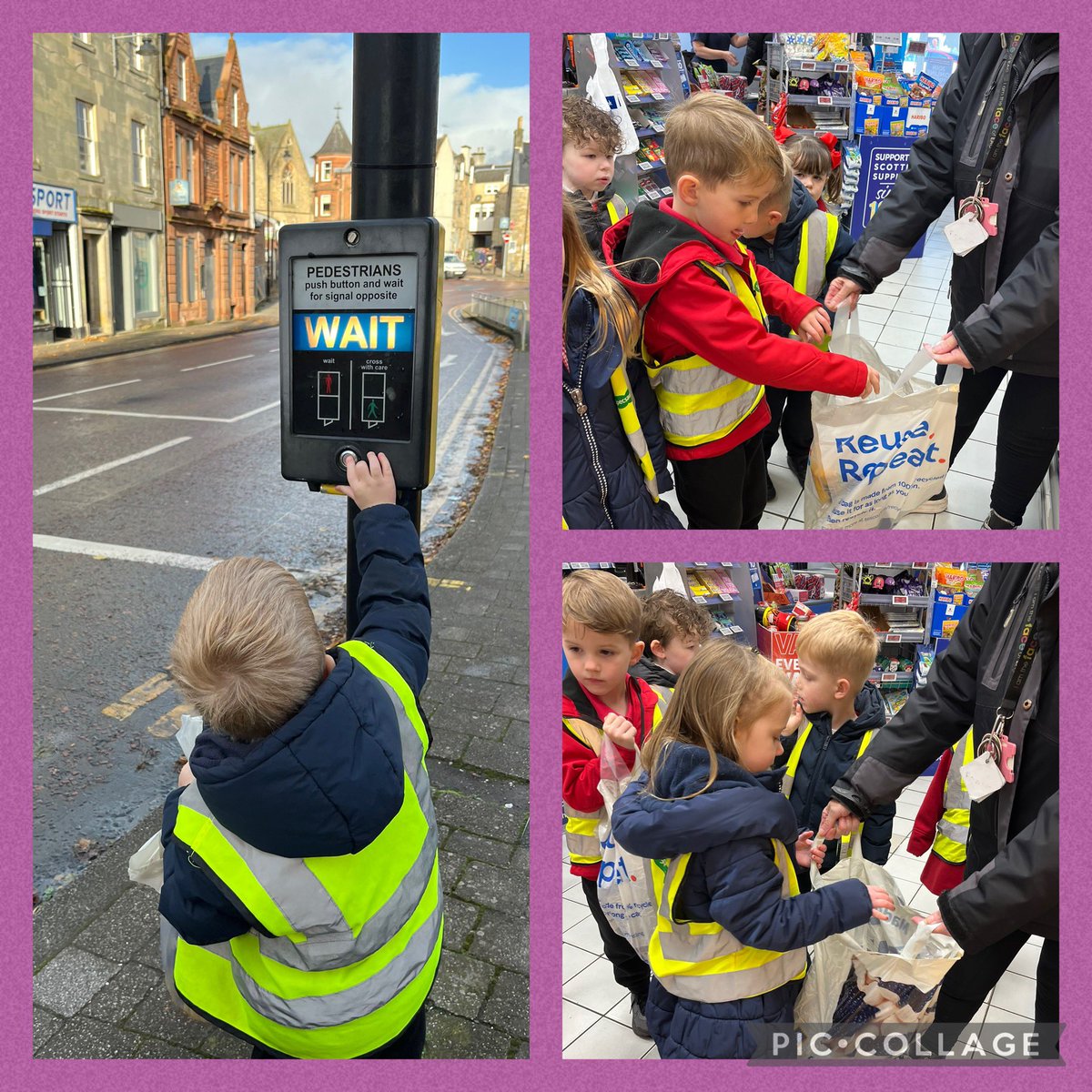CherryTreesECC's tweet photo. A walk in the local community to collect our weekly @Warburtons donation. The shops are all decorated for Halloween! We spotted the police station and church, walked over the big bridge, remembered how to cross a road safely and spotted a caravan! https://t.co/xwAAXZEknD