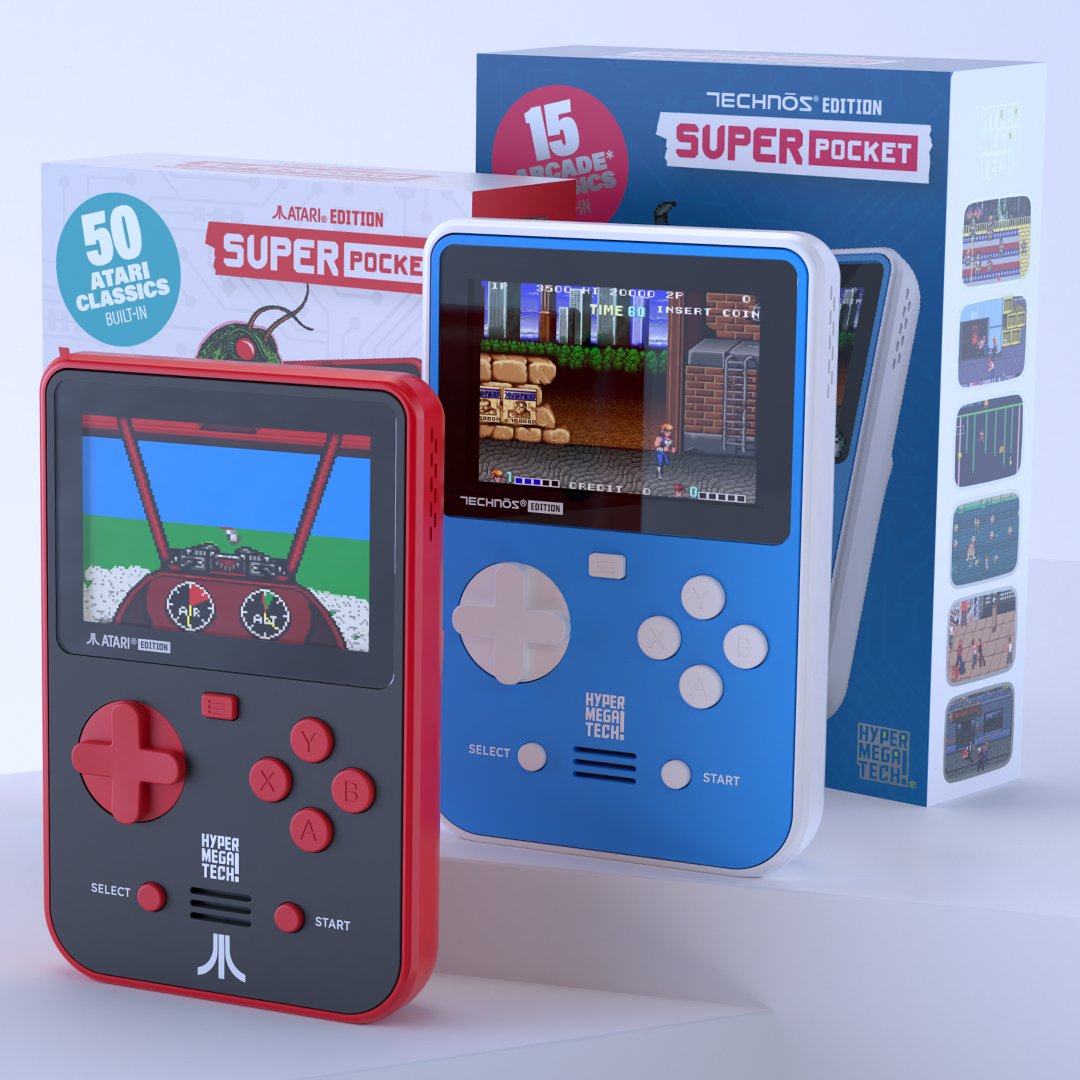 OUT NOW!

Super Pocket Atari and Technos Editions are available now from all good HyperMegaTech! retailers!

Find yours here: hypermegatech.com/retailers