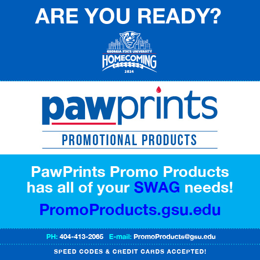 GSUCampusSrvcs's tweet image. Order your GSU Homecoming swag today! PromoProducts.gsu.edu